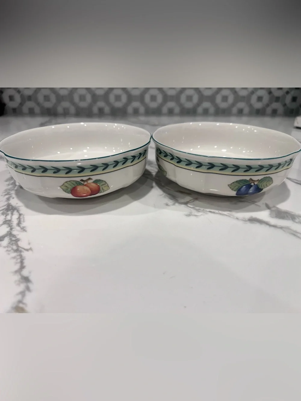 2 Villeroy and Boch French Garden Fleurence Soup Cereal Dessert Bowls 5.75